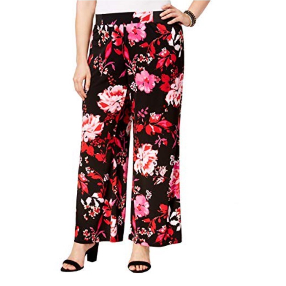 INC International Women's Concepts Floral-Print Wide-Leg Pants Size P/M